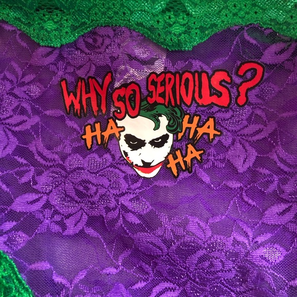 The Dark Knight Joker purple and green lace side straps hipsters panty - Picture 3 of 10